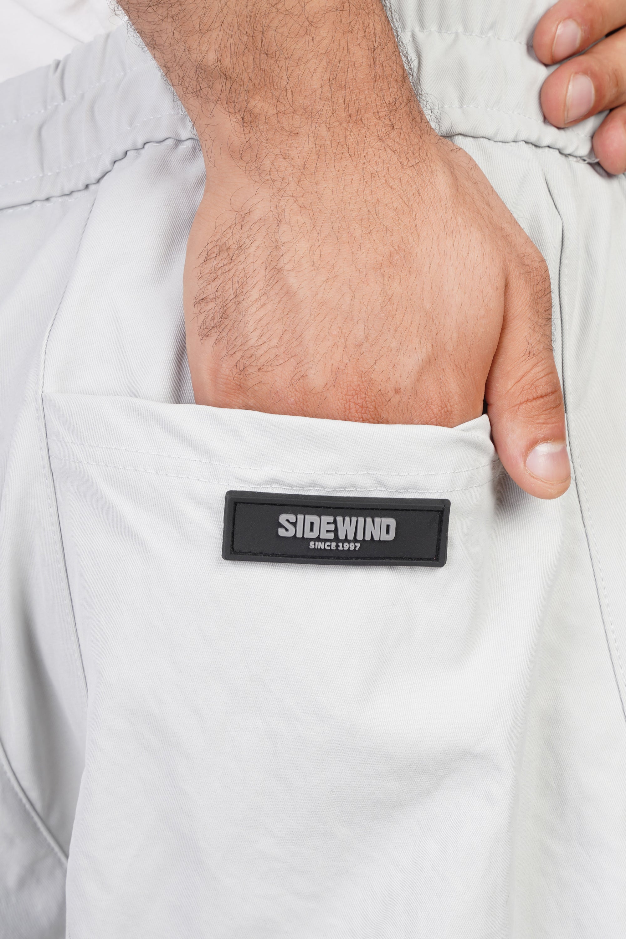 SIDEWIND Panel Stitch Relaxed Pants - Light Grey detail