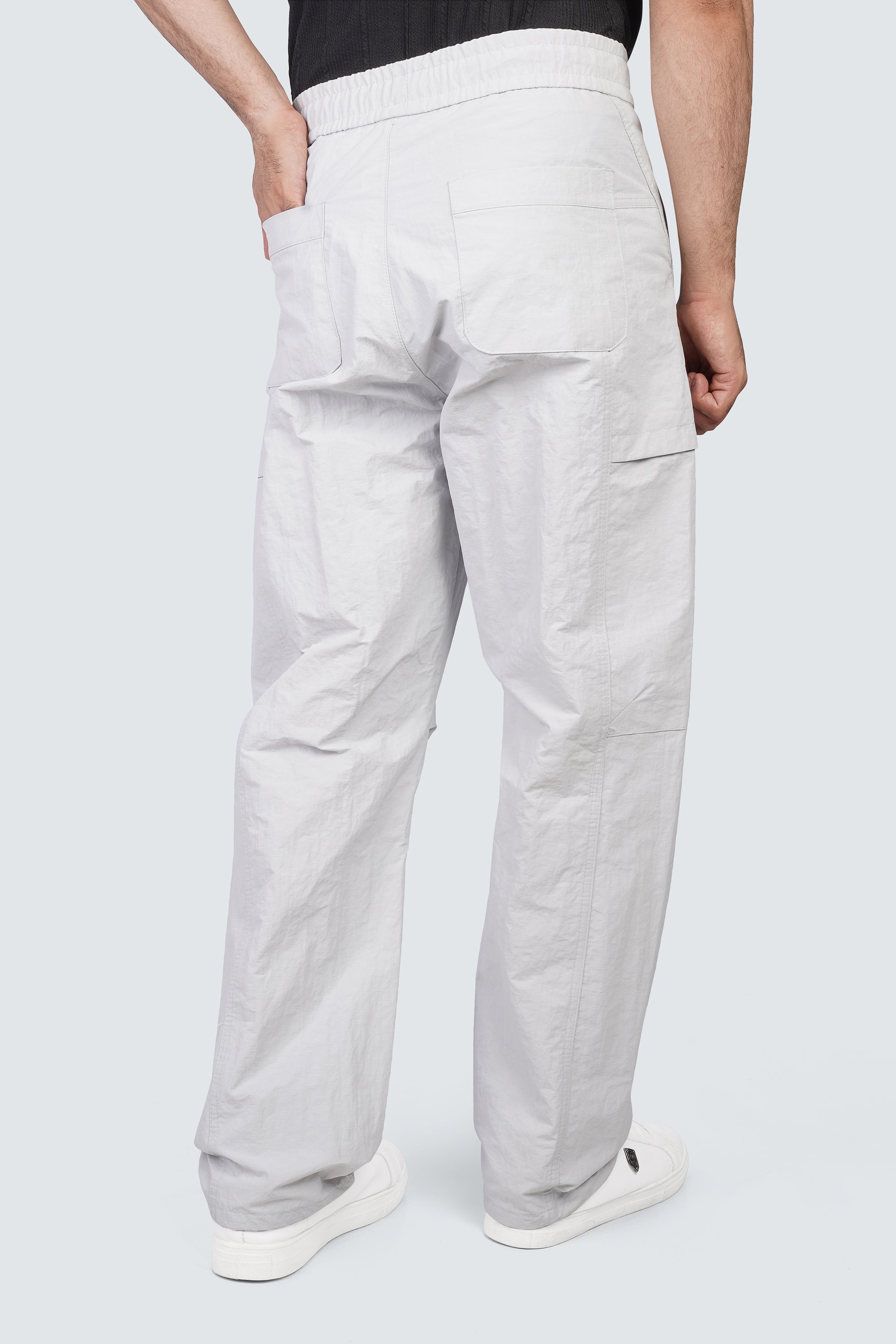 Relaxed Cargo Pants Off White - Back View