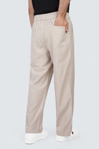 SIDEWIND Linen Relaxed Trousers - Olive back view