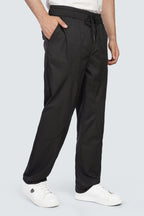 SIDEWIND Panel Stitch Relaxed Pants - Black front view
